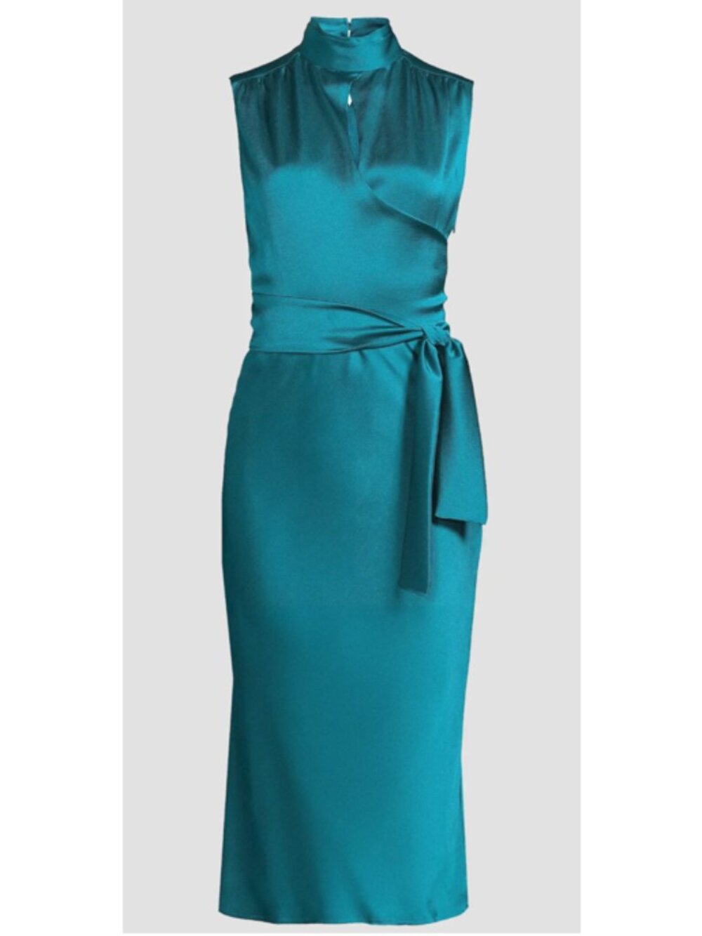 Undra Celeste Hammered Satin Dress, Deep Teal, Small - Holiday Stunner!